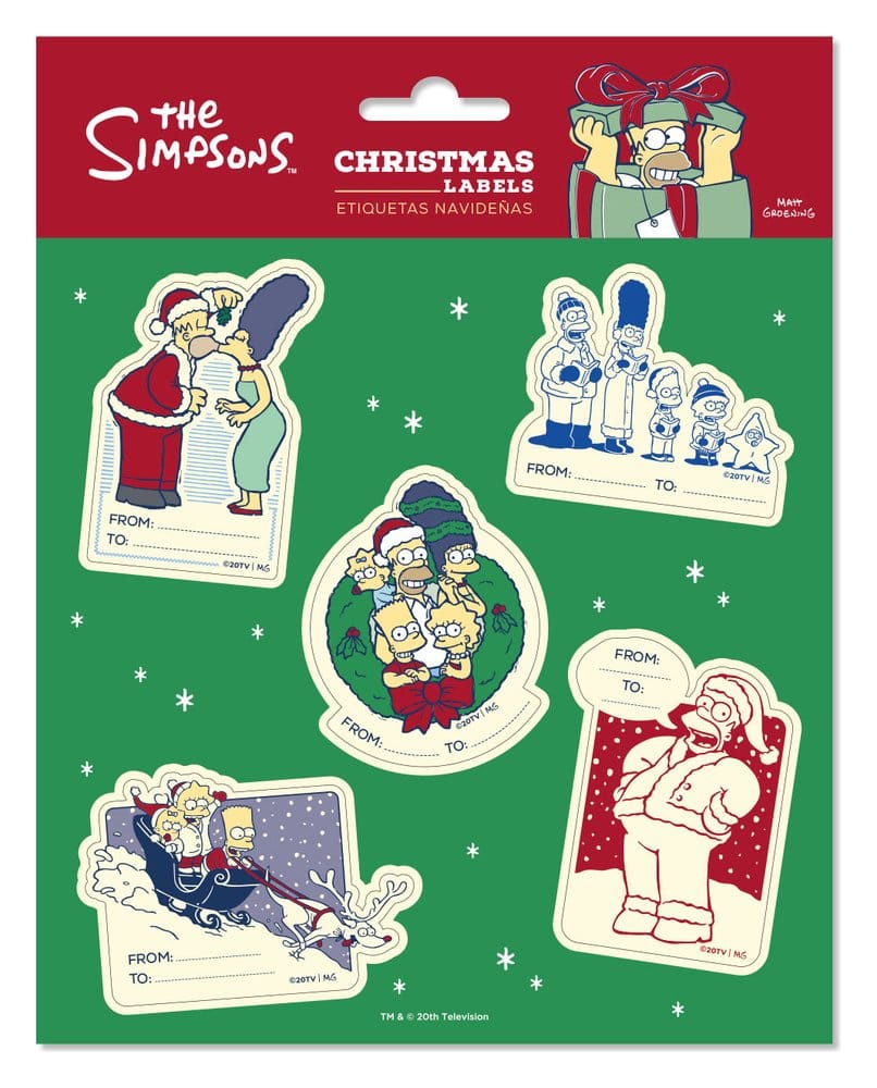Grupo Erik Die Simpsons Selbstklebende Weihnachtsetiketten Premium (10)