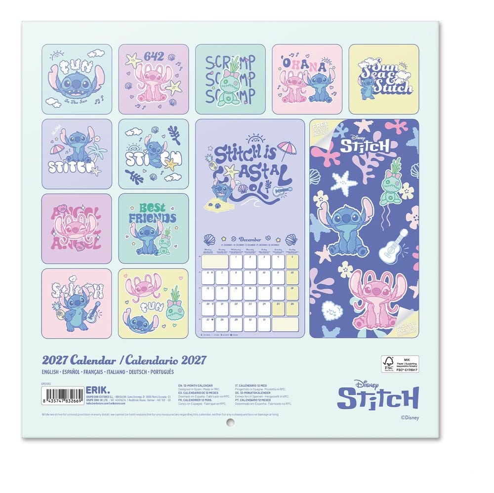 Grupo Erik Disney Stitch Wandkalender 2027