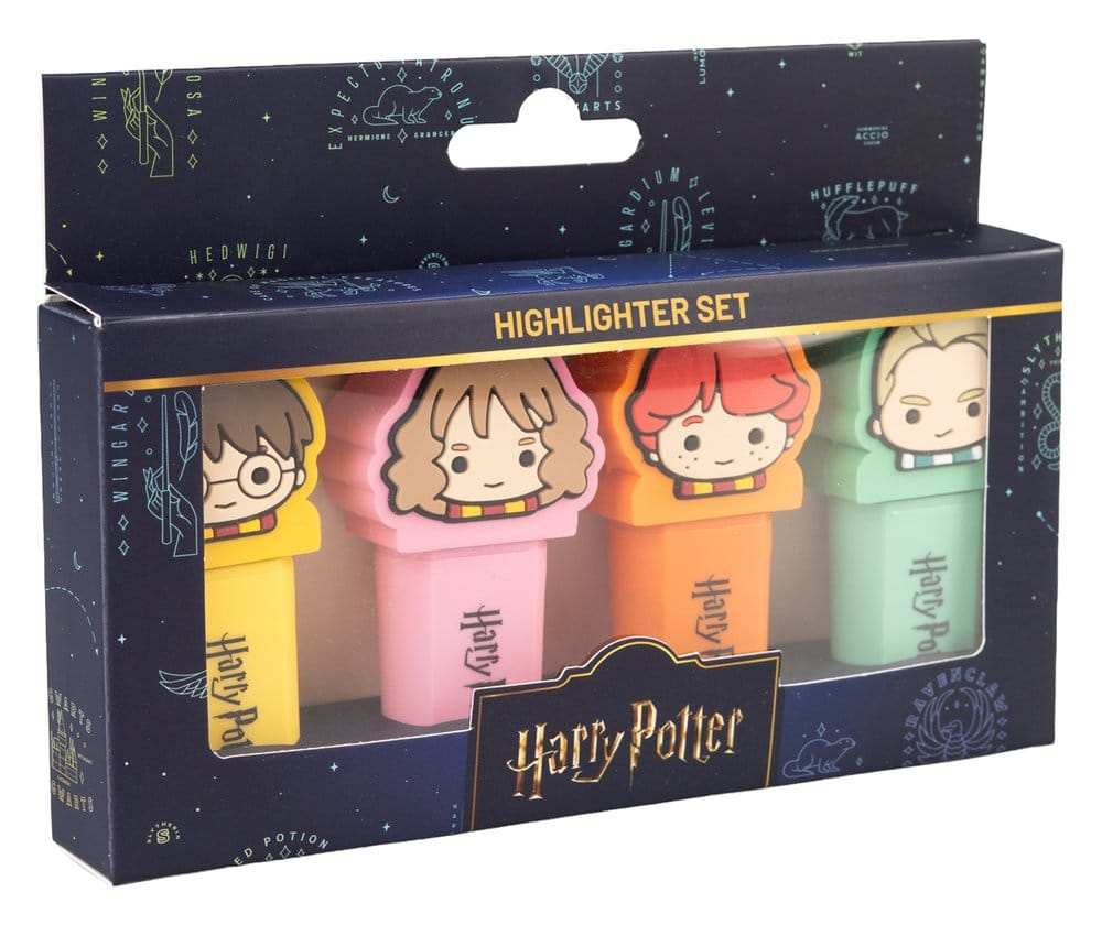 Grupo Erik Harry Potter Set mit 4 Textmarkern mit Aufsatz