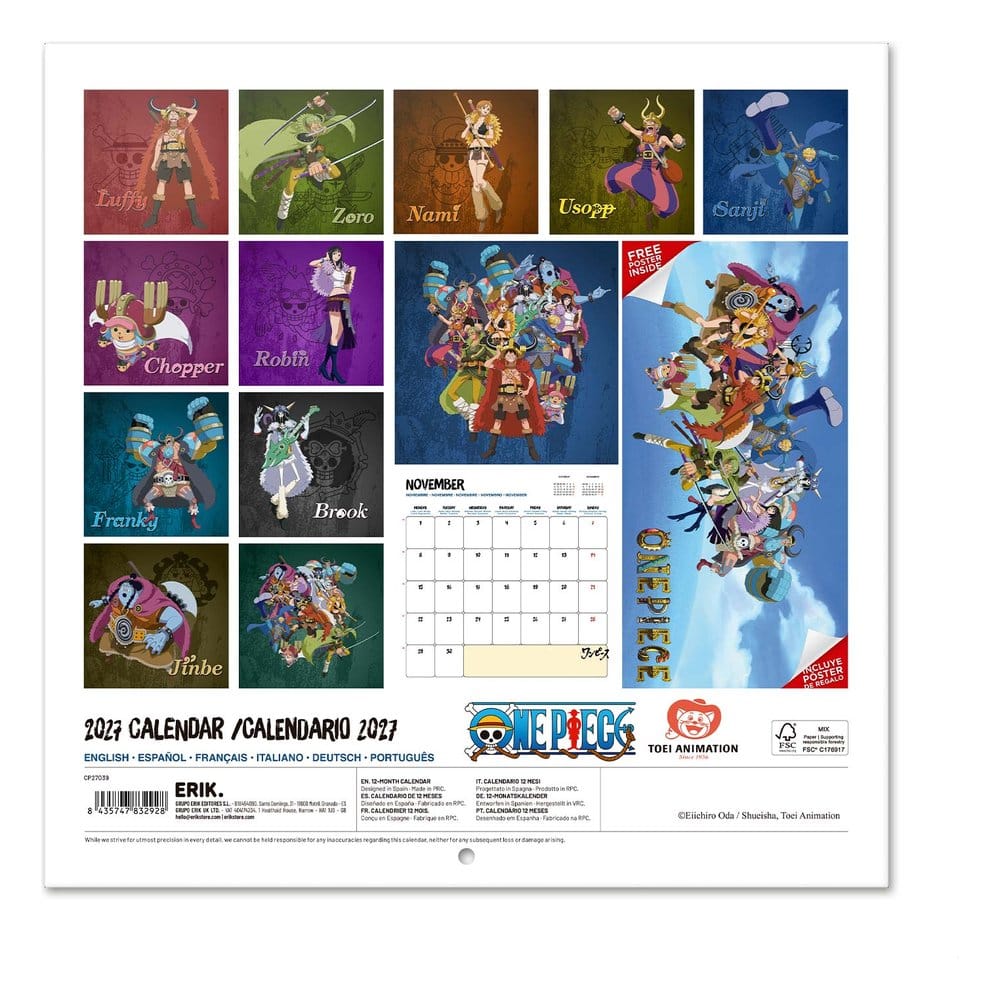 Grupo Erik One Piece Wandkalender 2027
