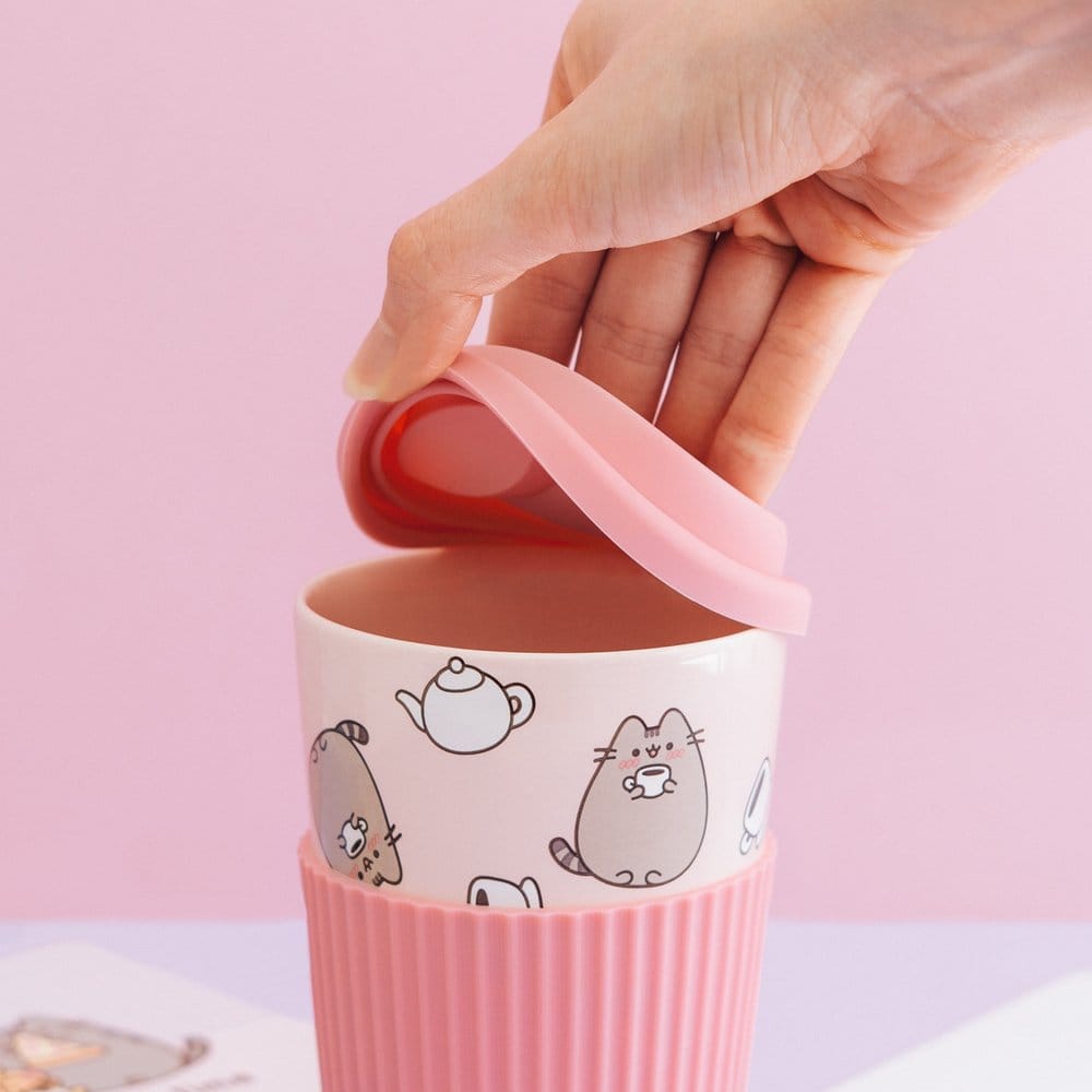 Grupo Erik Pusheen Keramikbecher mit Deckel 400 ml