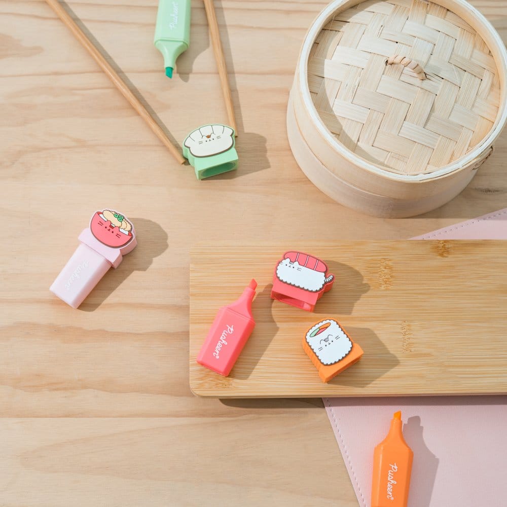 Grupo Erik Pusheen Sushi Roll Textmarker Mit Topper 4er Set