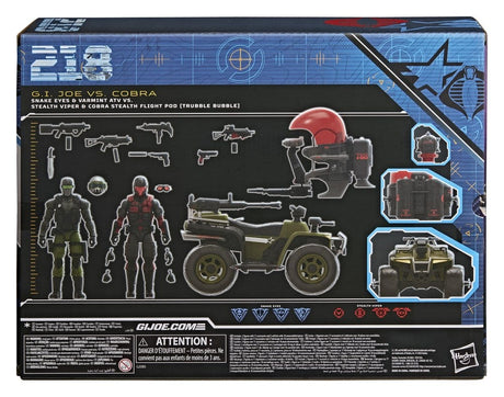 Hasbro G.I. Joe Classified Series Snake Eyes Varmint ATV Stealth Viper Cobra Stealth Flight Pod Trubble Bubble