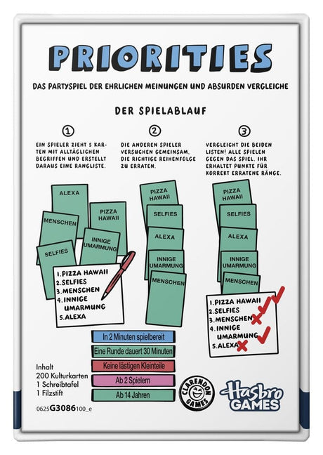 Hasbro Priorities *Deutsche Version* Kartenspiel