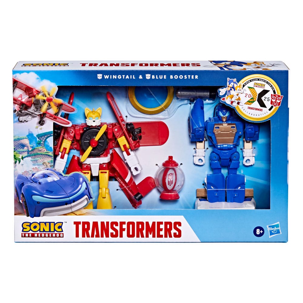 Hasbro Sonic the Hedgehog x Transformers Actionfiguren 2er-Pack Wingtail & Blue Booster