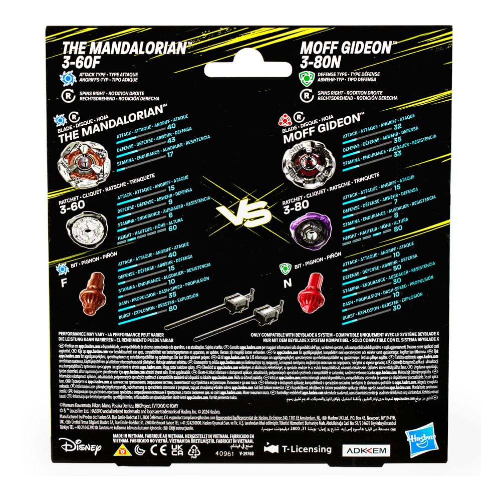 Hasbro Star Wars Beyblade X Und The Mandalorian Moff Gideon Collab Multipack Set