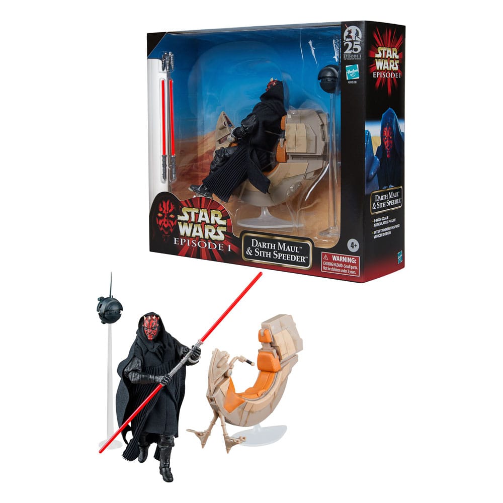 Hasbro Star Wars Episode I Darth Maul & Sith Speeder Black Series Fahrzeug mit Actionfigur