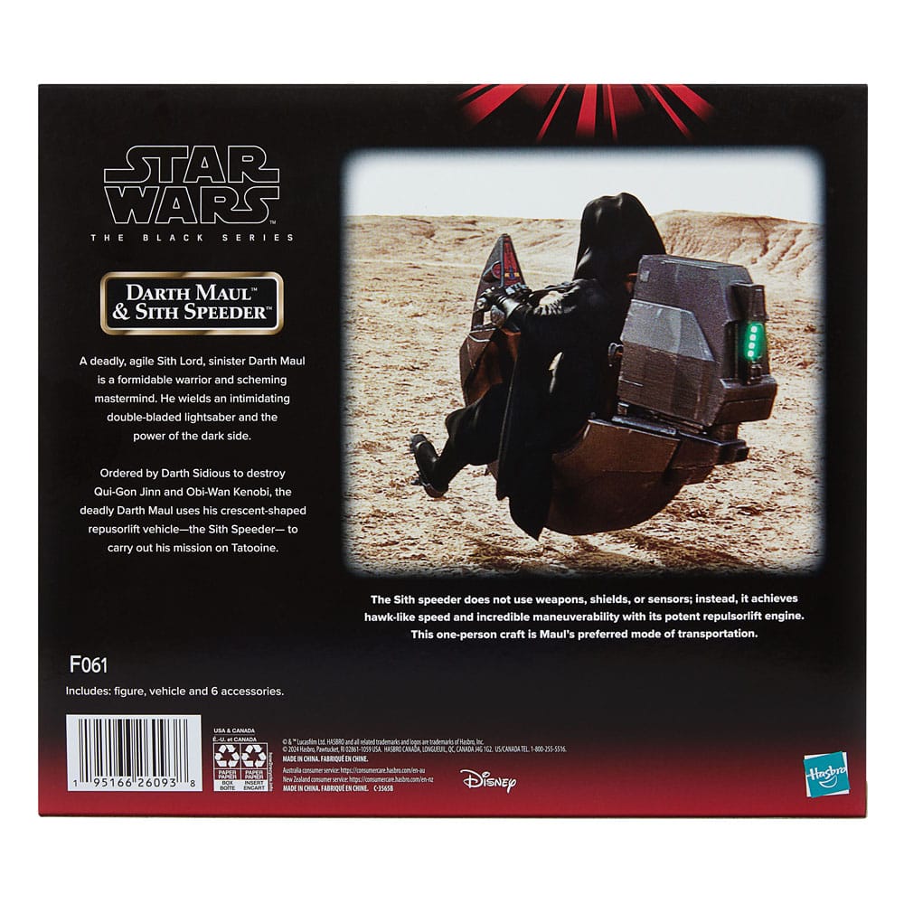 Hasbro Star Wars Episode I Darth Maul & Sith Speeder Black Series Fahrzeug mit Actionfigur