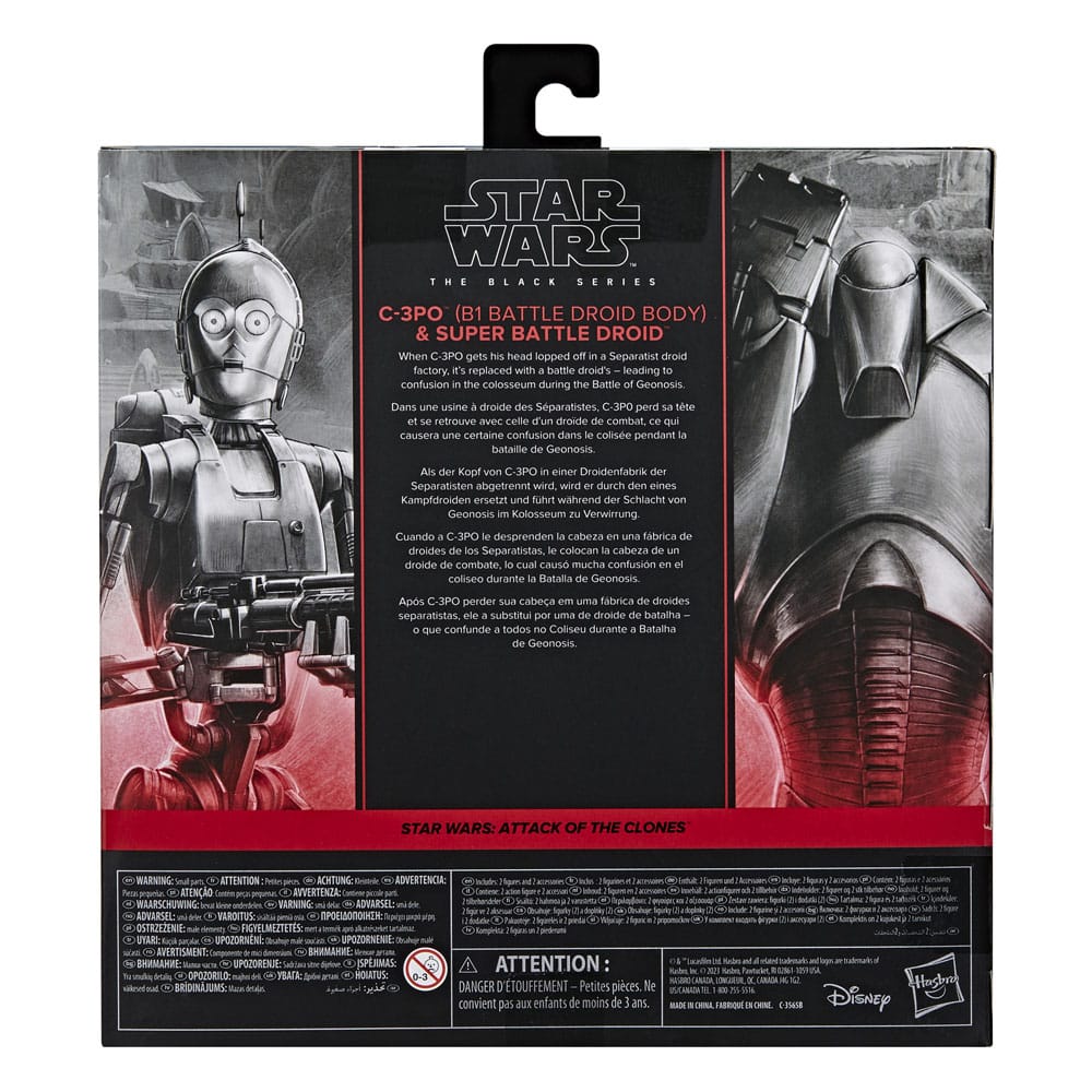 Hasbro Star Wars Episode II C-3PO (B1 Battle Droid Body) & Super Battle Droid Black Series Actionfiguren