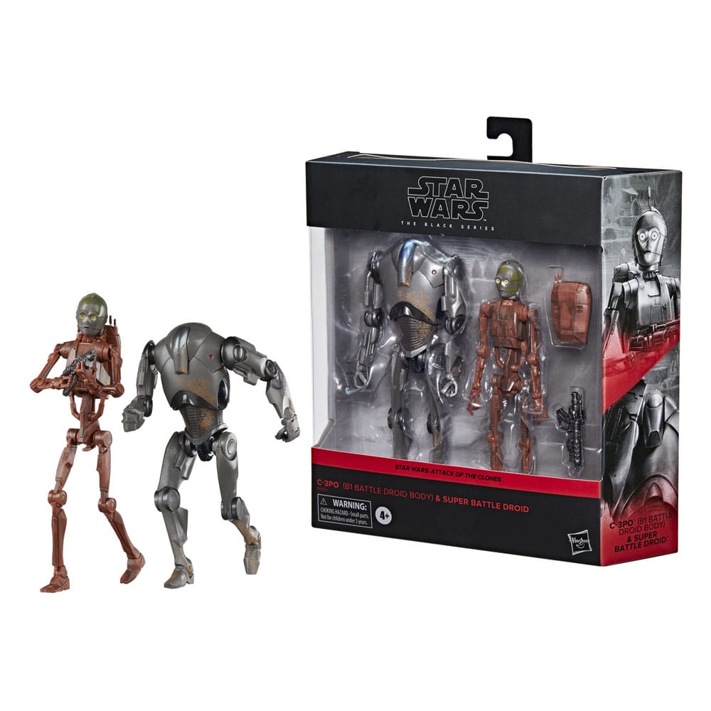 Hasbro Star Wars Episode II C-3PO (B1 Battle Droid Body) & Super Battle Droid Black Series Actionfiguren