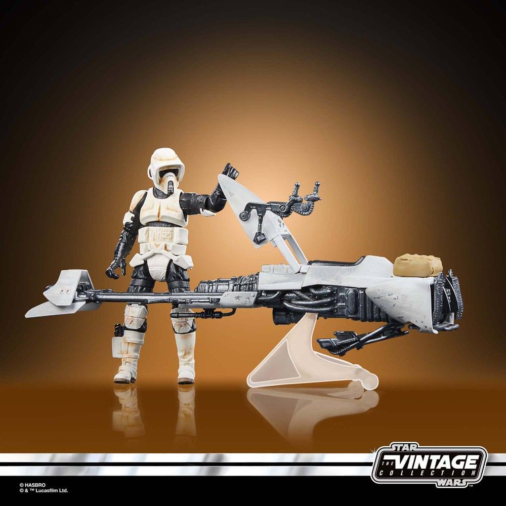Hasbro Star Wars - The Mandalorian Speeder Bike mit Scout Trooper & Grogu Vintage Collection Actionfigur