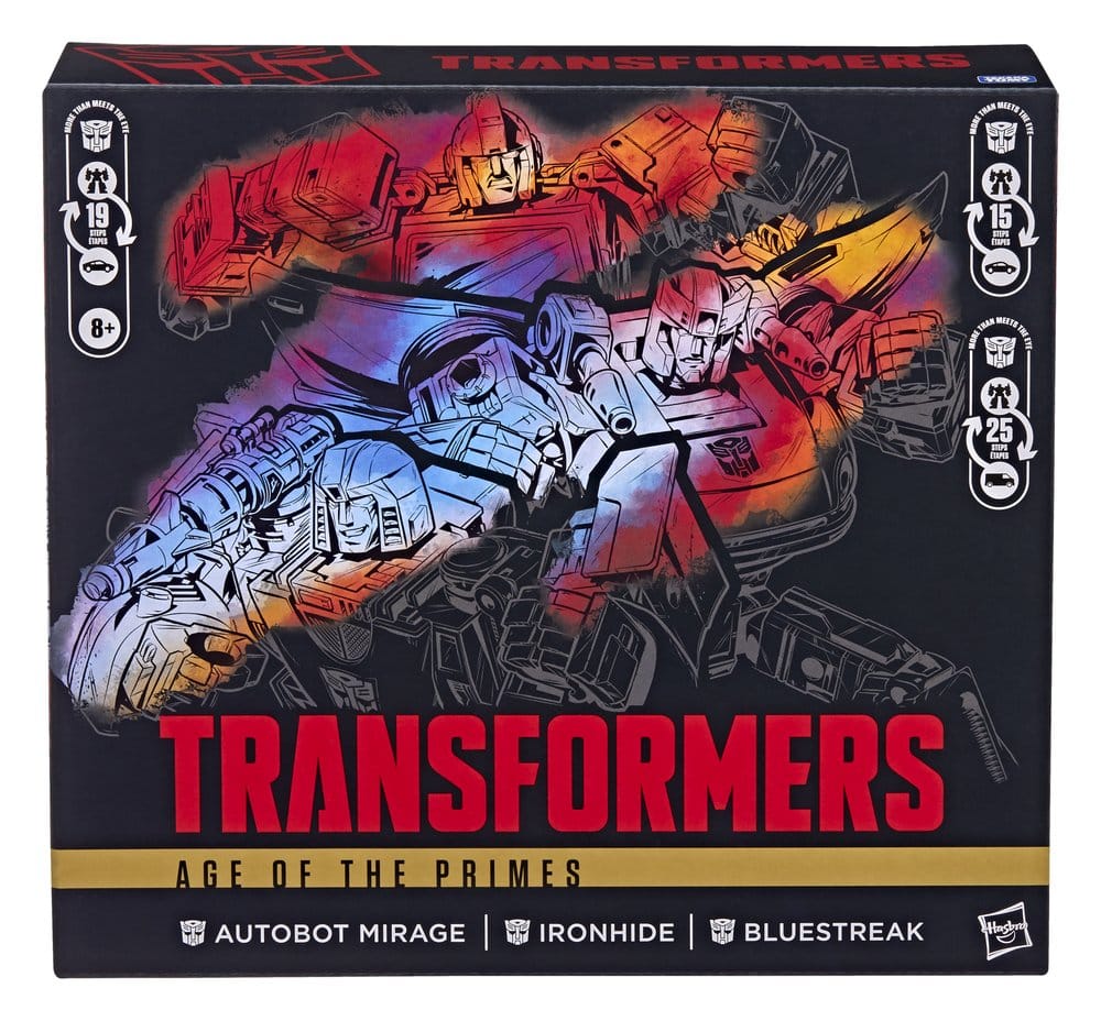 Hasbro Transformers Age Of The Primes Mirage Bluestreak Ironhide 3er-Pack Actionfiguren