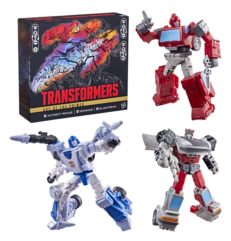 Hasbro Transformers Age Of The Primes Mirage Bluestreak Ironhide 3er-Pack Actionfiguren