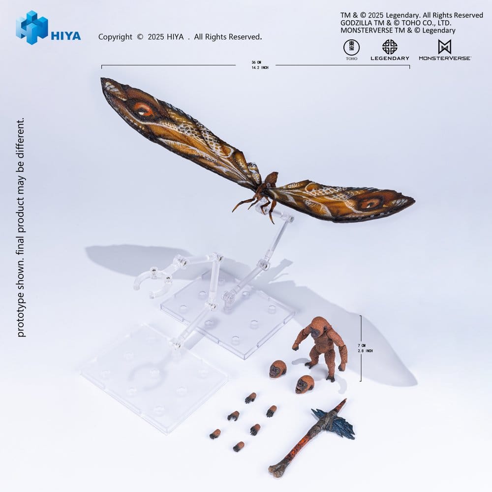 Hiya Toys Godzilla x Kong The New Empire Mothra Premium Set Exquisite Basic Series Actionfigur