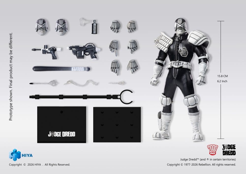 Hiya Toys Judge Dredd Exquisite Super Black & White Ver. 1/12 Actionfigur