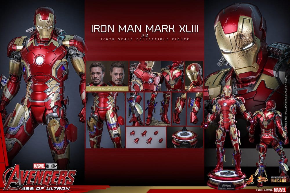 Hot Toys Avengers: Age of Ultron Iron Man Mark XLIII (2.0) Diecast 1/6 Actionfigur