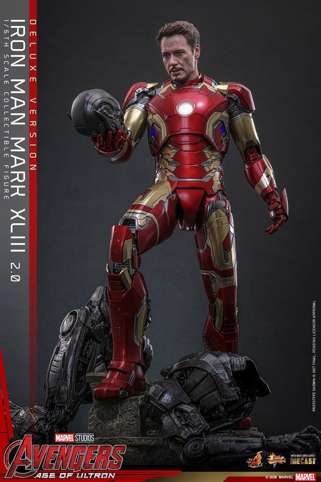 Hot Toys Avengers: Age of Ultron Movie Masterpiece Diecast Actionfigur 1/6 Iron Man Mark XLIII (2.0) (Deluxe Version)