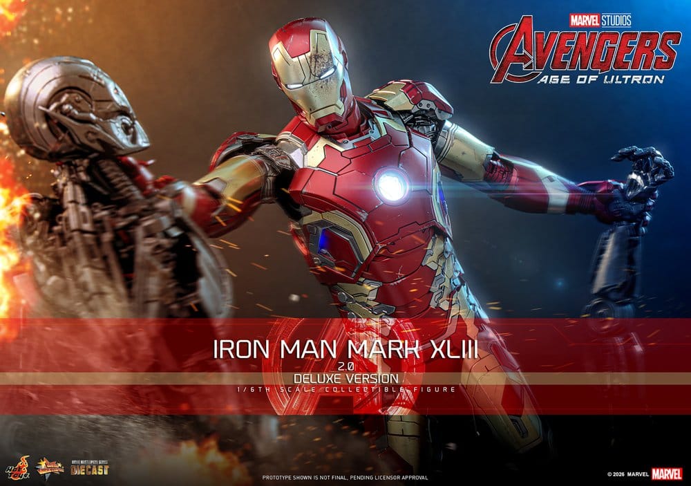 Hot Toys Avengers: Age of Ultron Movie Masterpiece Diecast Actionfigur 1/6 Iron Man Mark XLIII (2.0) (Deluxe Version)