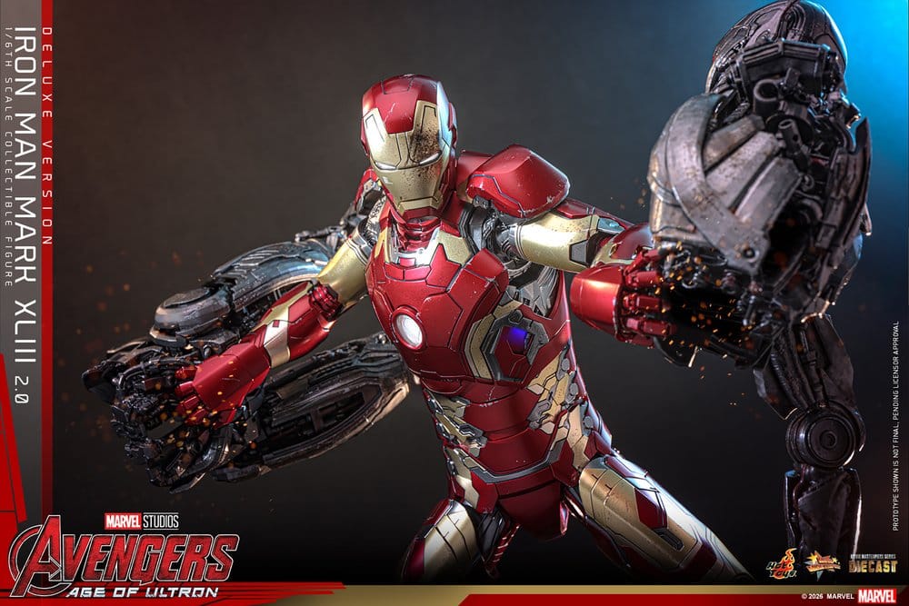 Hot Toys Avengers: Age of Ultron Movie Masterpiece Diecast Actionfigur 1/6 Iron Man Mark XLIII (2.0) (Deluxe Version)