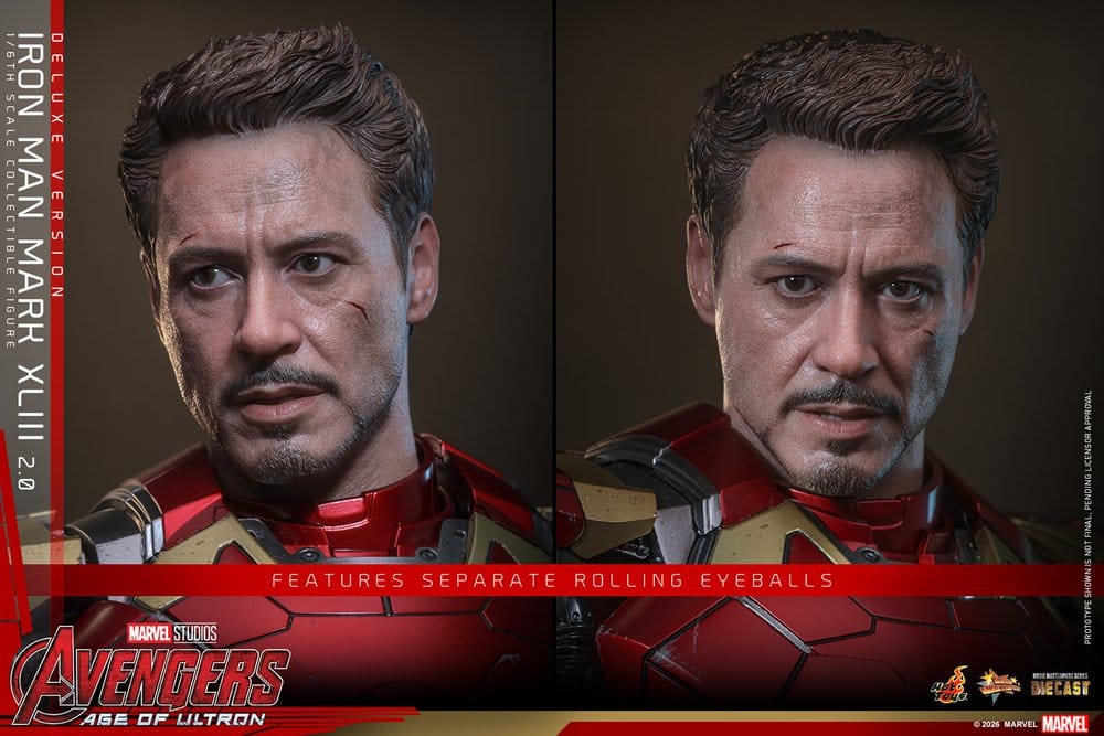 Hot Toys Avengers: Age of Ultron Movie Masterpiece Diecast Actionfigur 1/6 Iron Man Mark XLIII (2.0) (Deluxe Version)