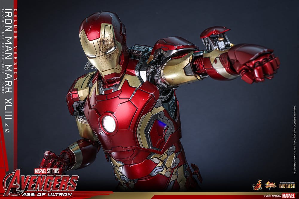 Hot Toys Avengers: Age of Ultron Movie Masterpiece Diecast Actionfigur 1/6 Iron Man Mark XLIII (2.0) (Deluxe Version)