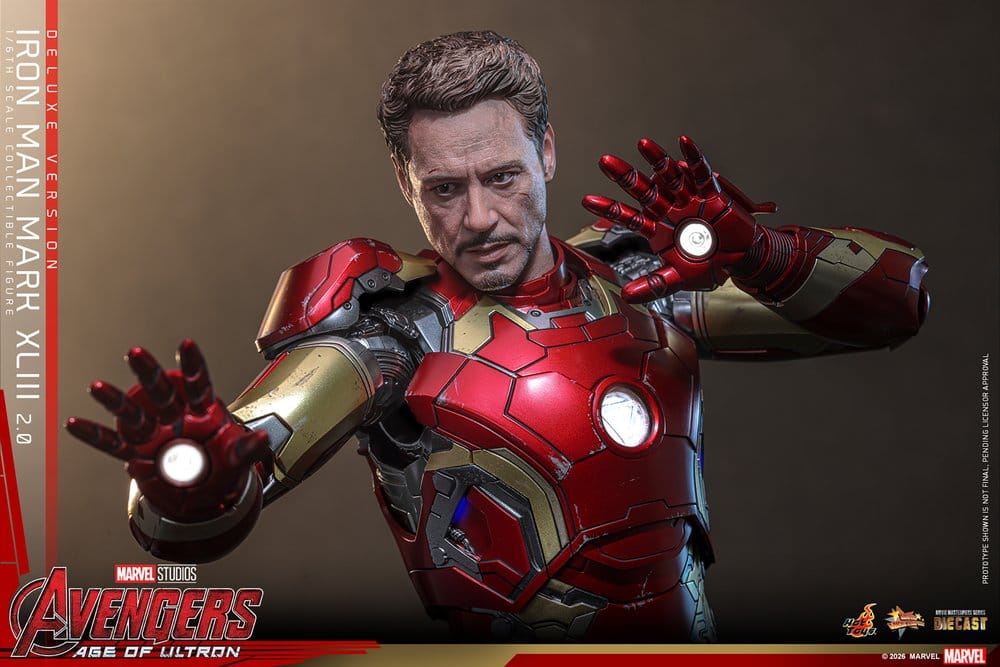 Hot Toys Avengers: Age of Ultron Movie Masterpiece Diecast Actionfigur 1/6 Iron Man Mark XLIII (2.0) (Deluxe Version)