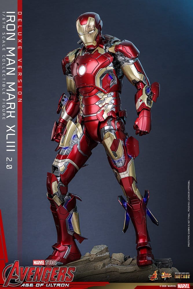 Hot Toys Avengers: Age of Ultron Movie Masterpiece Diecast Actionfigur 1/6 Iron Man Mark XLIII (2.0) (Deluxe Version)
