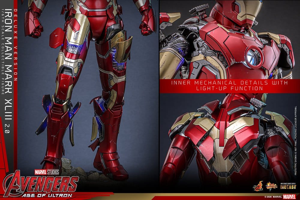 Hot Toys Avengers: Age of Ultron Movie Masterpiece Diecast Actionfigur 1/6 Iron Man Mark XLIII (2.0) (Deluxe Version)