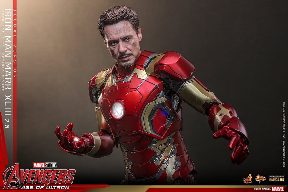 Hot Toys Avengers: Age of Ultron Movie Masterpiece Diecast Actionfigur 1/6 Iron Man Mark XLIII (2.0) (Deluxe Version)
