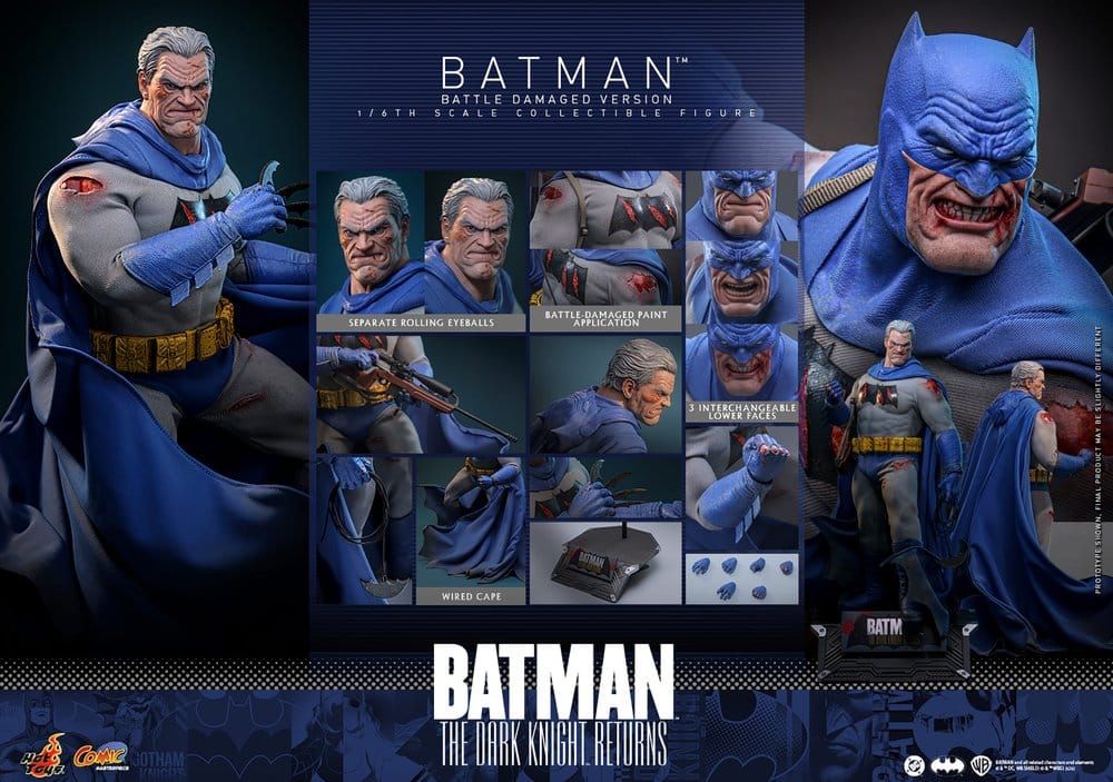 Hot Toys Batman: The Dark Knight Returns Comic Masterpiece Actionfigur 1/6 Batman (Battle Damaged Version) 32 cm