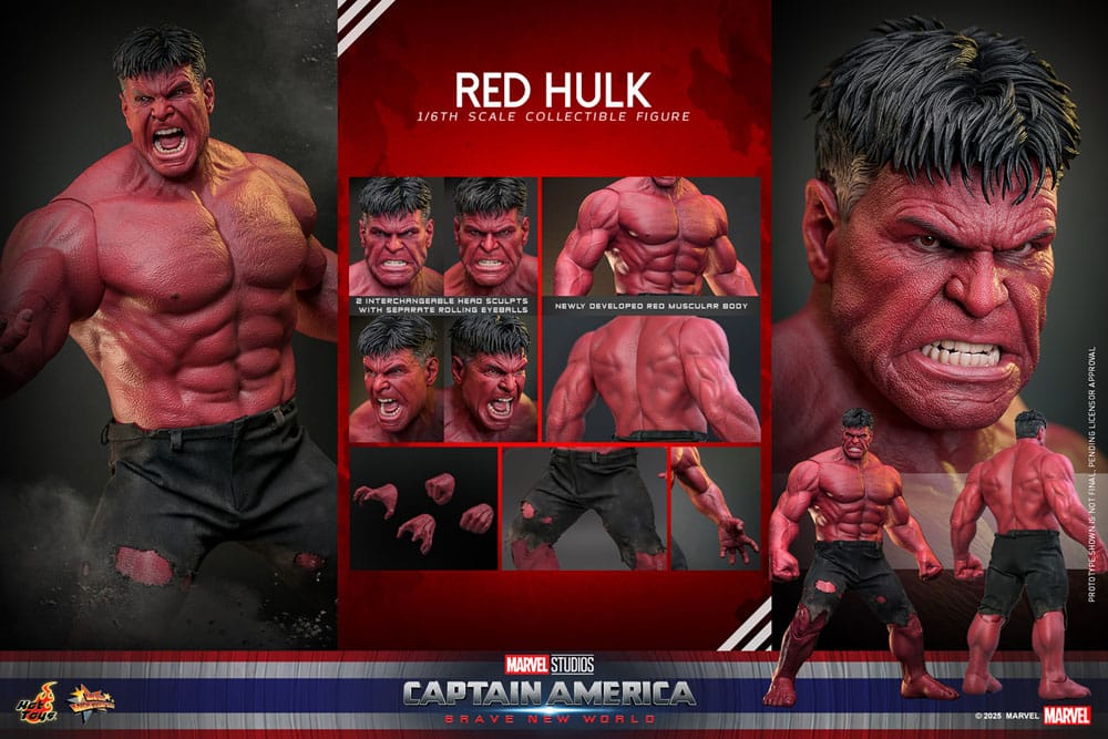 Hot Toys Captain America Brave New World Red Hulk 1/6 Actionfigur