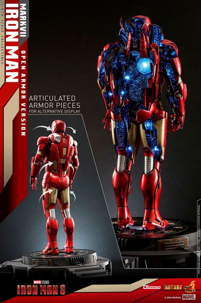 Hot Toys Iron Man 3 Iron Man Mark VII (Open Armor Version) 1/6 Diorama Actionfigur