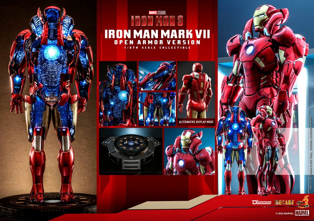 Hot Toys Iron Man 3 Iron Man Mark VII (Open Armor Version) 1/6 Diorama Actionfigur