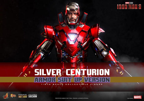 Hot Toys Iron Man 3 Silver Centurion (Armor Suit Up Version) 1/6 Movie Masterpiece Actionfigur 32 cm