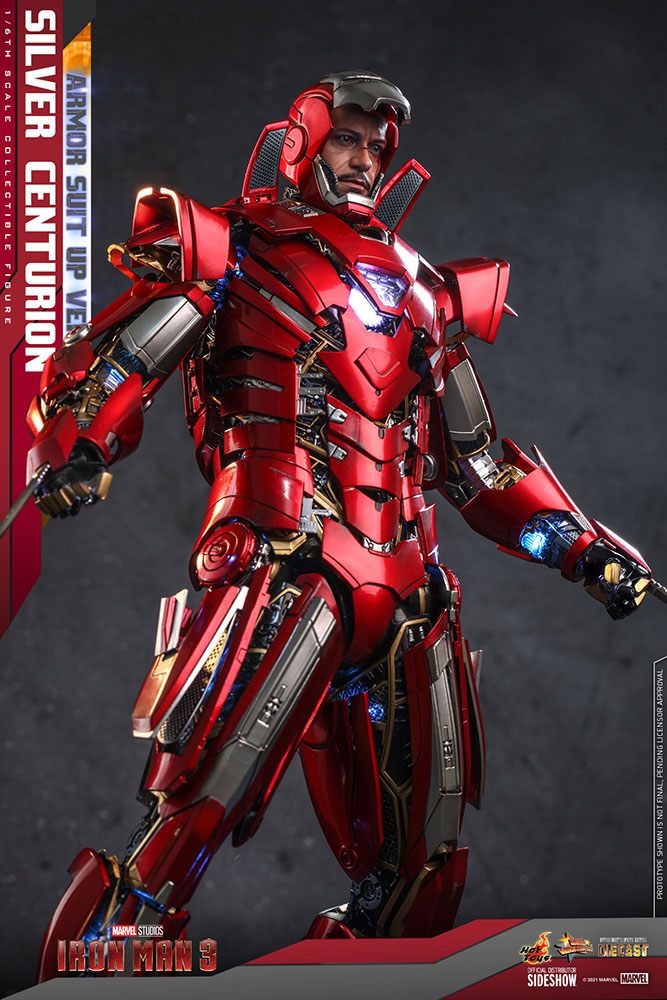 Hot Toys Iron Man 3 Silver Centurion (Armor Suit Up Version) 1/6 Movie Masterpiece Actionfigur 32 cm