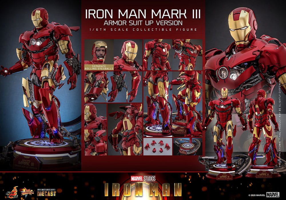 Hot Toys Iron Man Mark III (Armor Suit Up Version) Diecast 1/6 Actionfigur