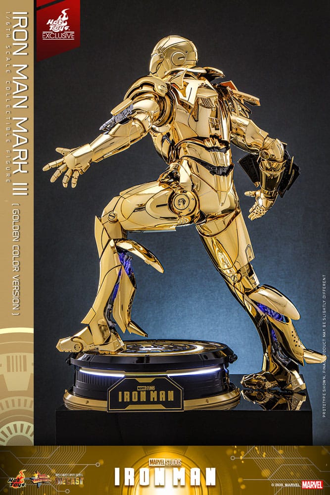 Hot Toys Iron Man Mark III (Gold Color Version) Exclusive Diecast 1/6 Actionfigur