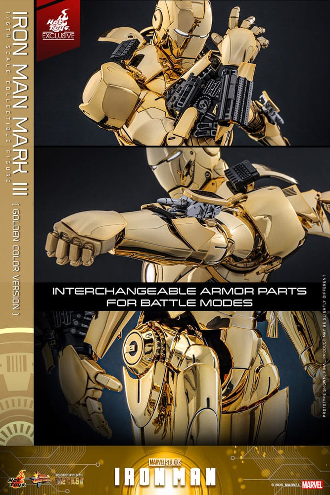 Hot Toys Iron Man Mark III (Gold Color Version) Exclusive Diecast 1/6 Actionfigur