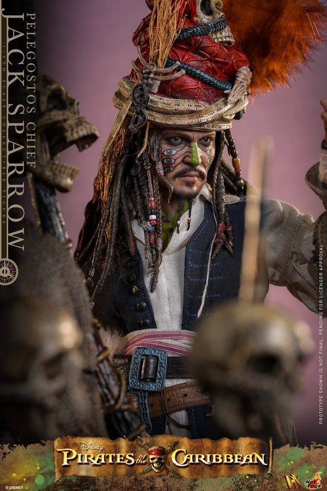 Hot Toys Pirates of the Caribbean – Fluch der Karibik 2 Pelegostos Chief Jack Sparrow DX 1/6 Actionfigur