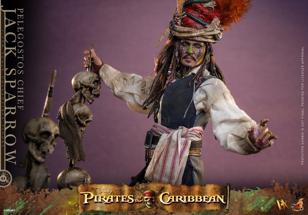 Hot Toys Pirates of the Caribbean – Fluch der Karibik 2 Pelegostos Chief Jack Sparrow DX 1/6 Actionfigur