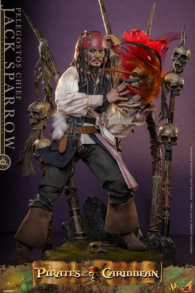 Hot Toys Pirates of the Caribbean – Fluch der Karibik 2 Pelegostos Chief Jack Sparrow DX 1/6 Actionfigur