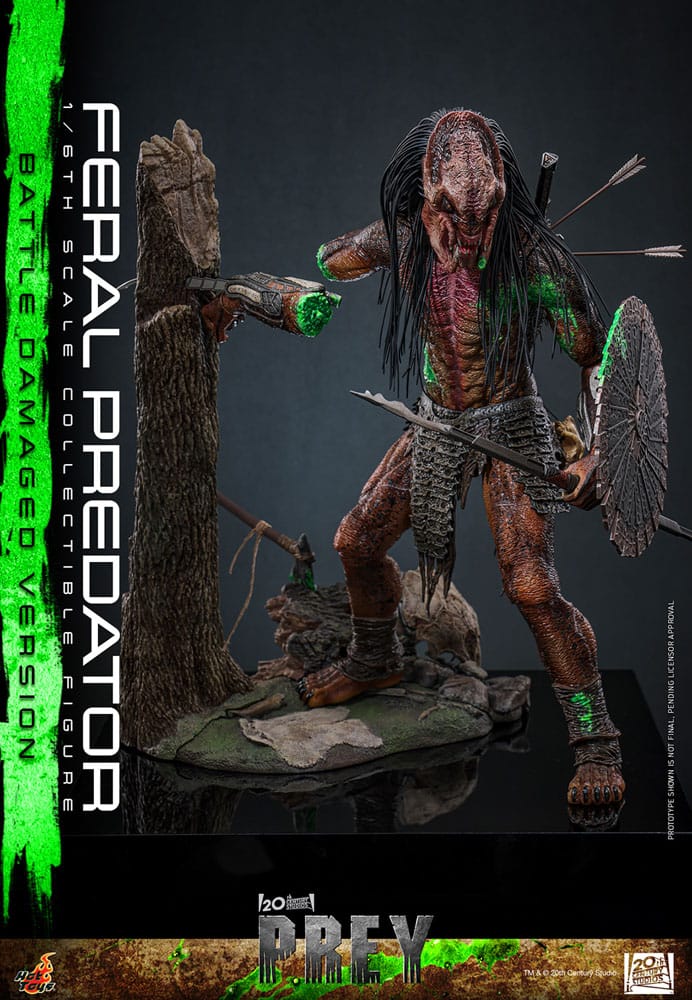 Hot Toys Prey Actionfigur 1/6 Feral Predator (Battle Damaged Version) 37 cm
