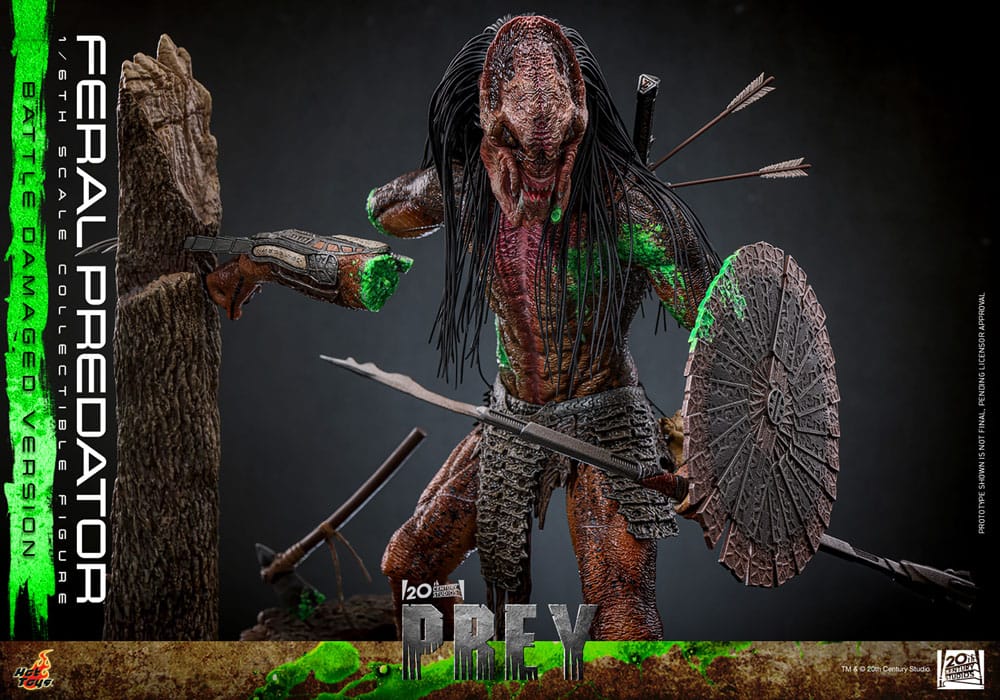 Hot Toys Prey Actionfigur 1/6 Feral Predator (Battle Damaged Version) 37 cm