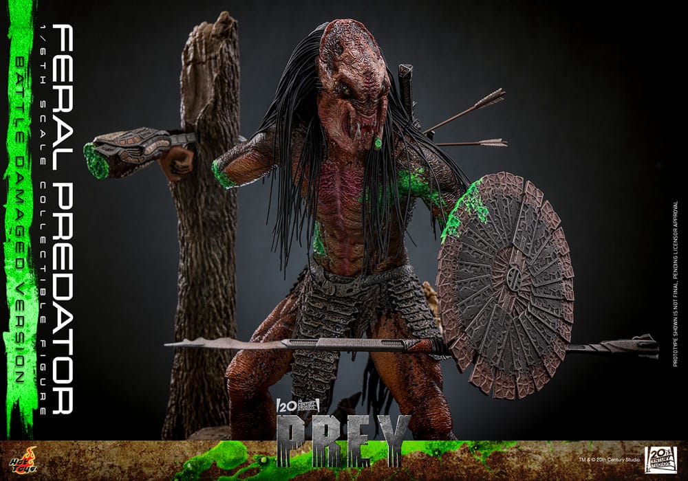 Hot Toys Prey Actionfigur 1/6 Feral Predator (Battle Damaged Version) 37 cm