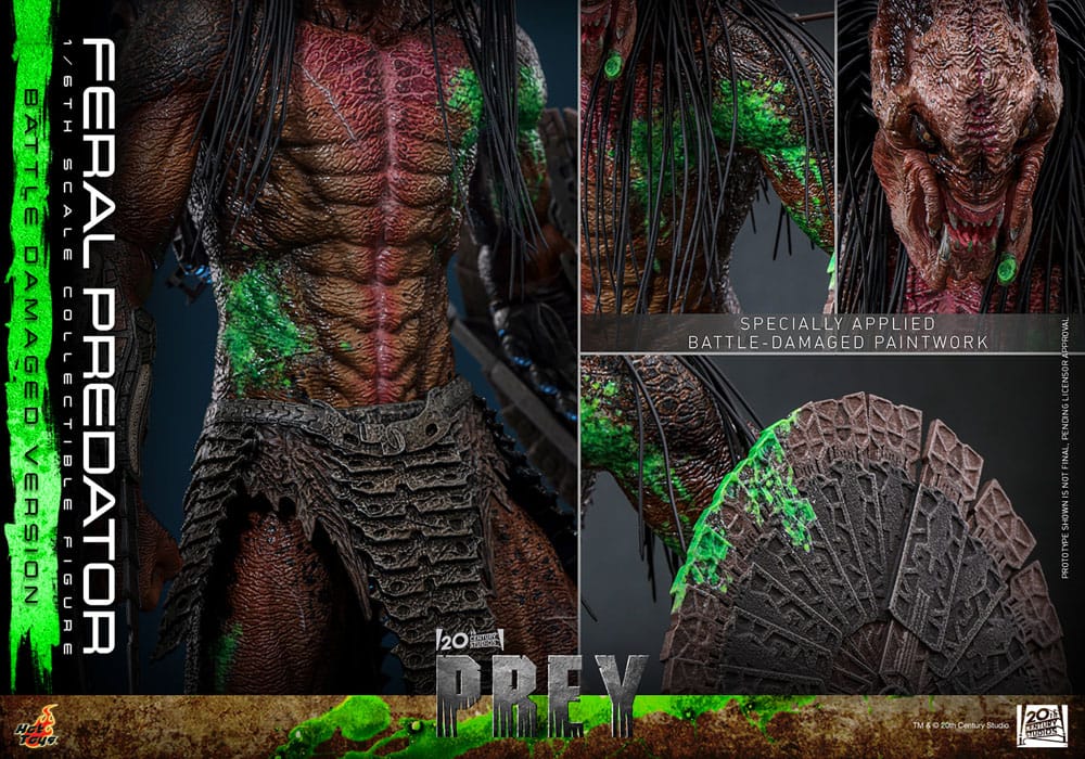 Hot Toys Prey Actionfigur 1/6 Feral Predator (Battle Damaged Version) 37 cm