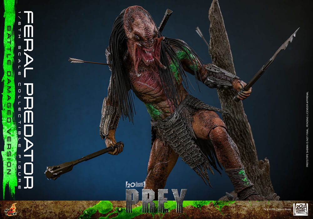 Hot Toys Prey Actionfigur 1/6 Feral Predator (Battle Damaged Version) 37 cm