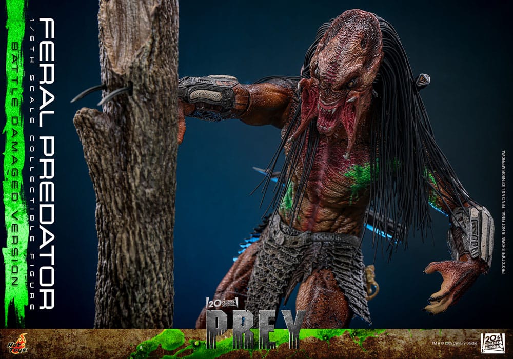 Hot Toys Prey Actionfigur 1/6 Feral Predator (Battle Damaged Version) 37 cm