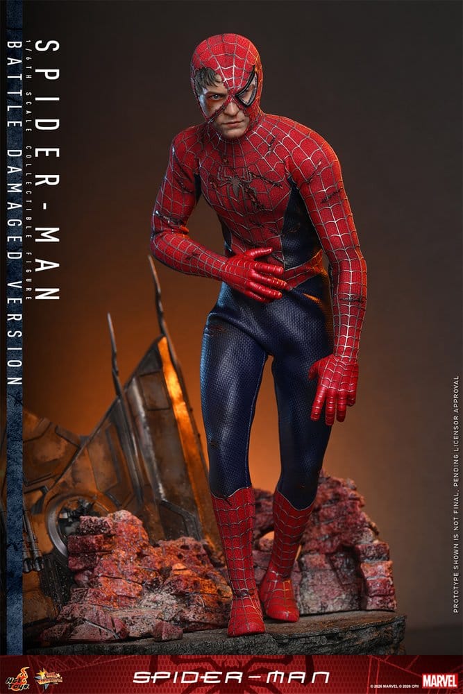 Hot Toys Spider-Man Movie Masterpiece Actionfigur 1/6 Spider-Man (Battle Damaged Version) 30 cm