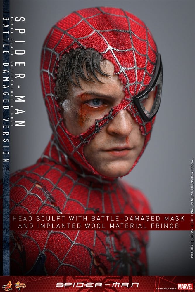 Hot Toys Spider-Man Movie Masterpiece Actionfigur 1/6 Spider-Man (Battle Damaged Version) 30 cm