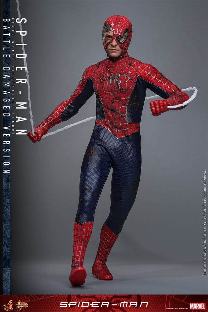 Hot Toys Spider-Man Movie Masterpiece Actionfigur 1/6 Spider-Man (Battle Damaged Version) 30 cm